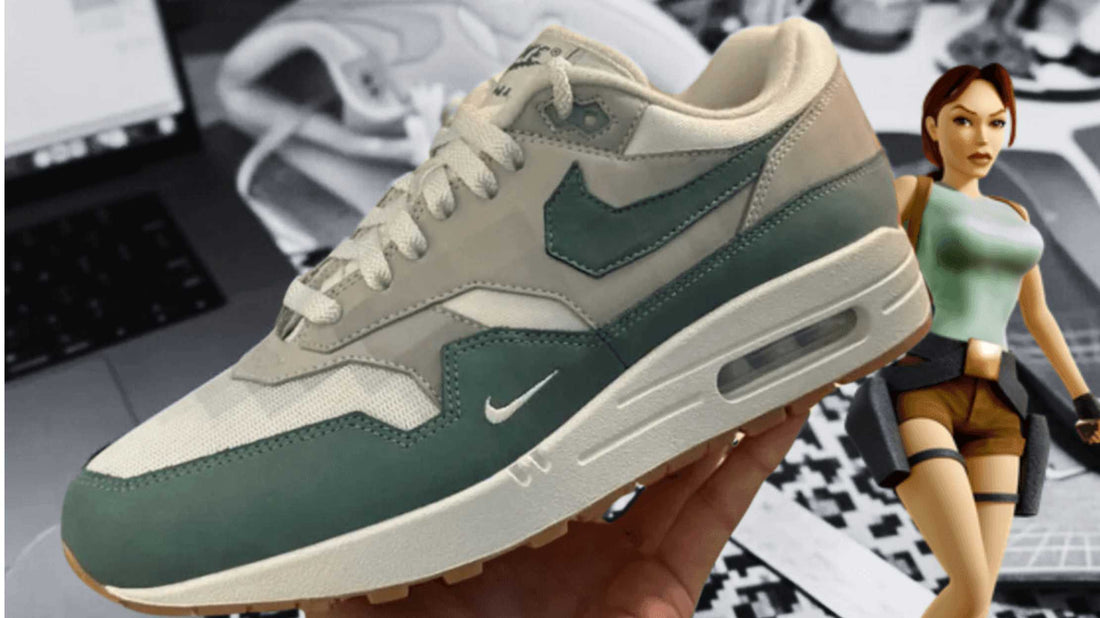 De volgende Nike Air Max 1 .SWOOSH op basis van Tomb Raider: Low Poly Adventure